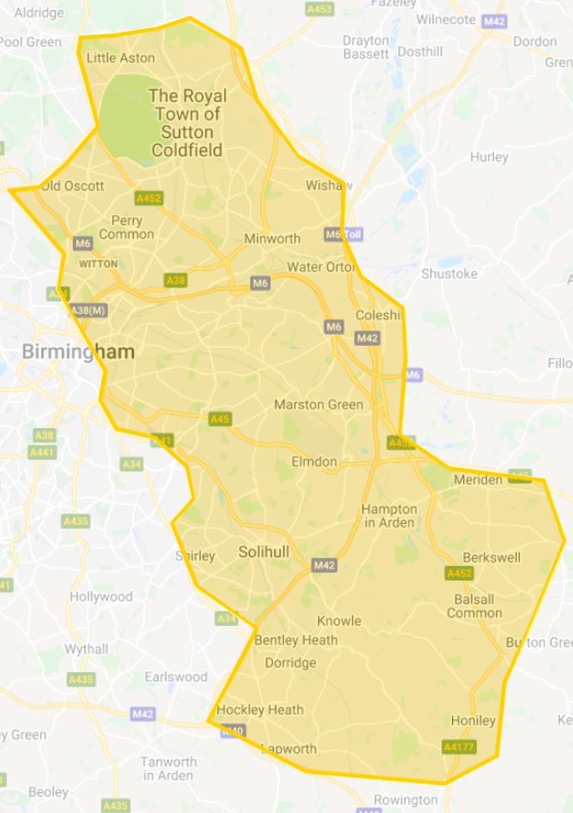 Skip Hire Areas for NORTH TO EAST of BIRMINGHAM