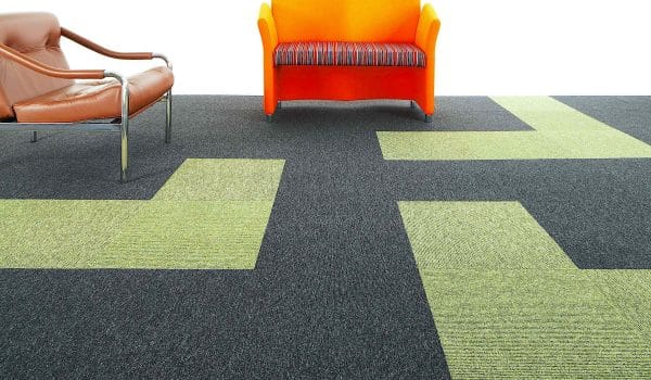 Paragon Macaw Stripe fire resistant carpet tiles