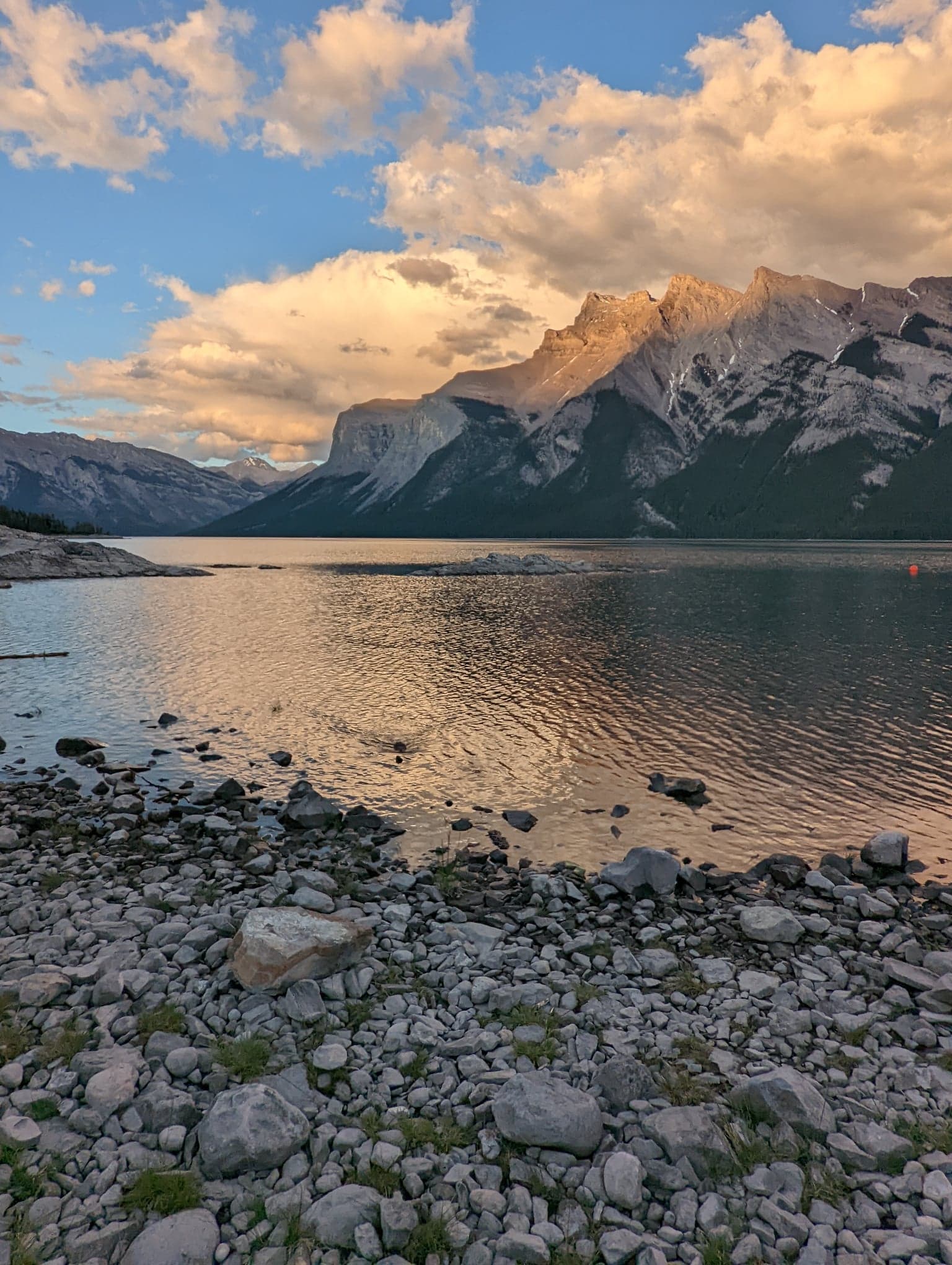 Snowy Mountain on Lake Shore