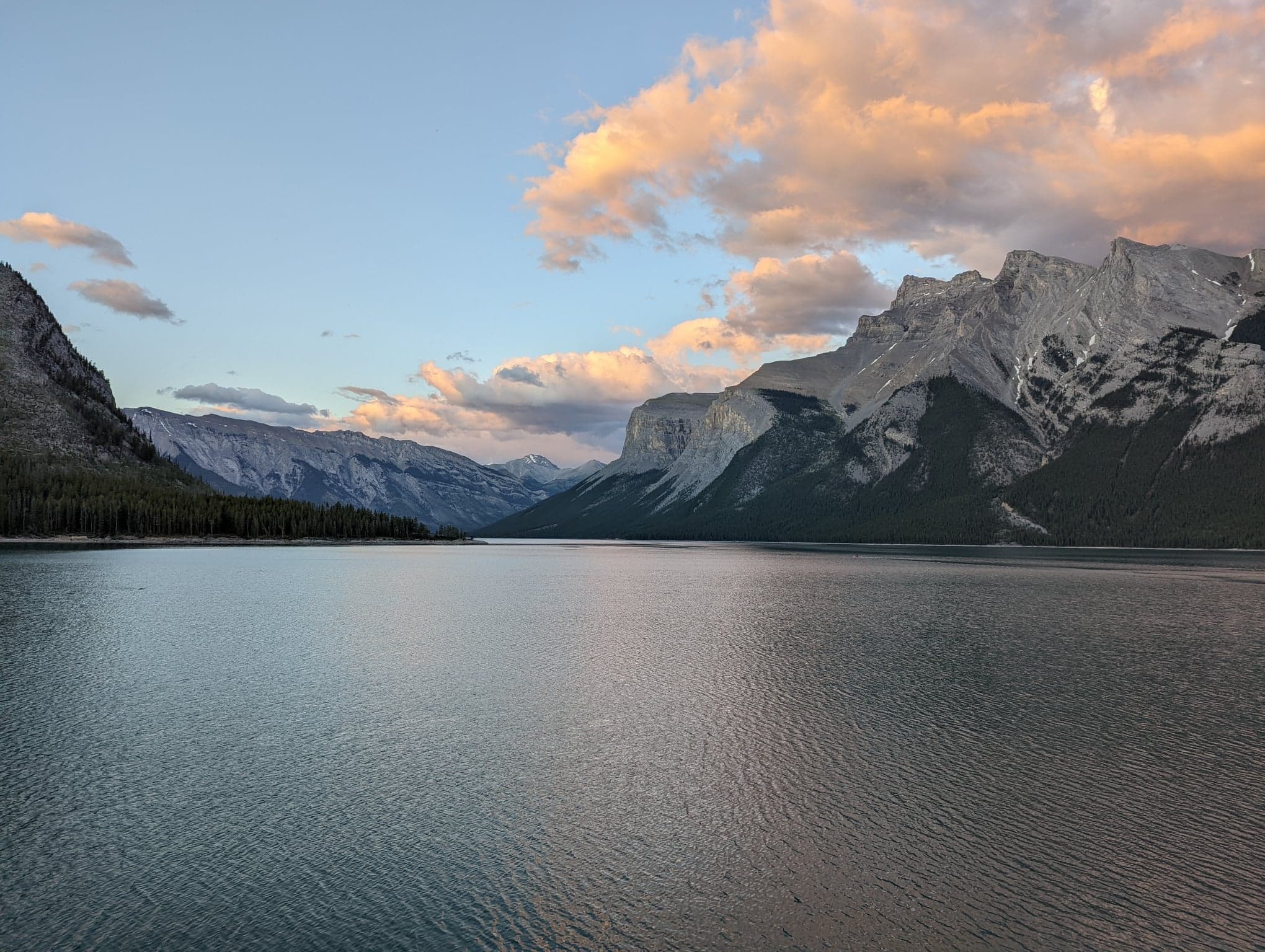 Snowy Mountain on Lake Shore